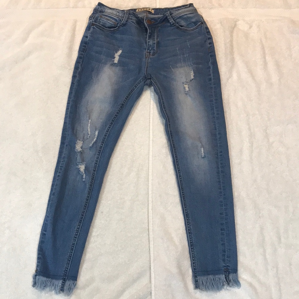 Cut Up Frayed Destroyed Jeans from Encore